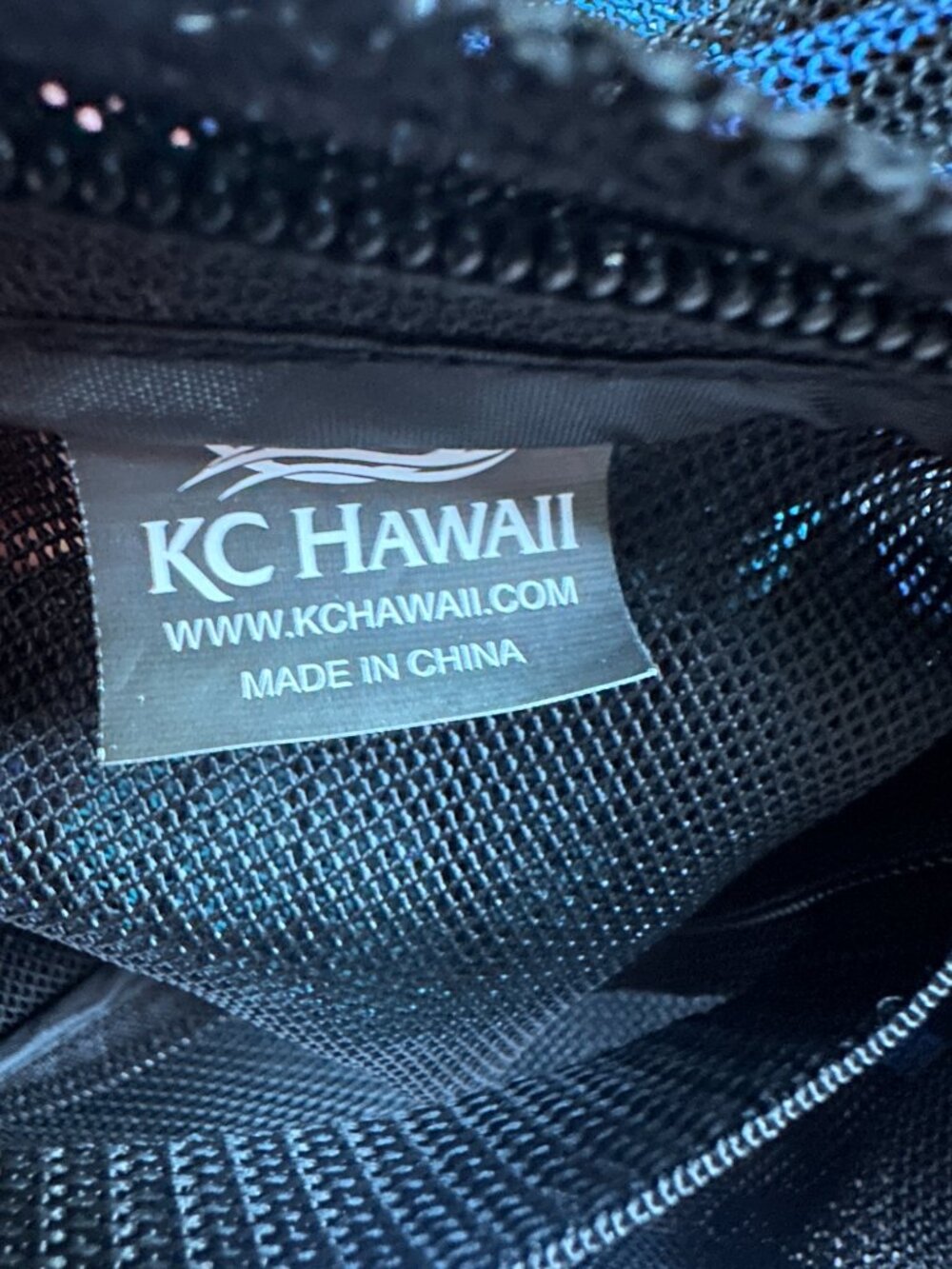 KC Hawaii Beach Tote Bag Large Black Blue Sea Turtle Mesh Zip Reusable - Picture 3 of 6